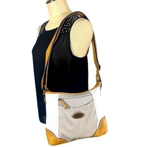 b.o.c. Crossbody Bag White, Gray, and Tan
